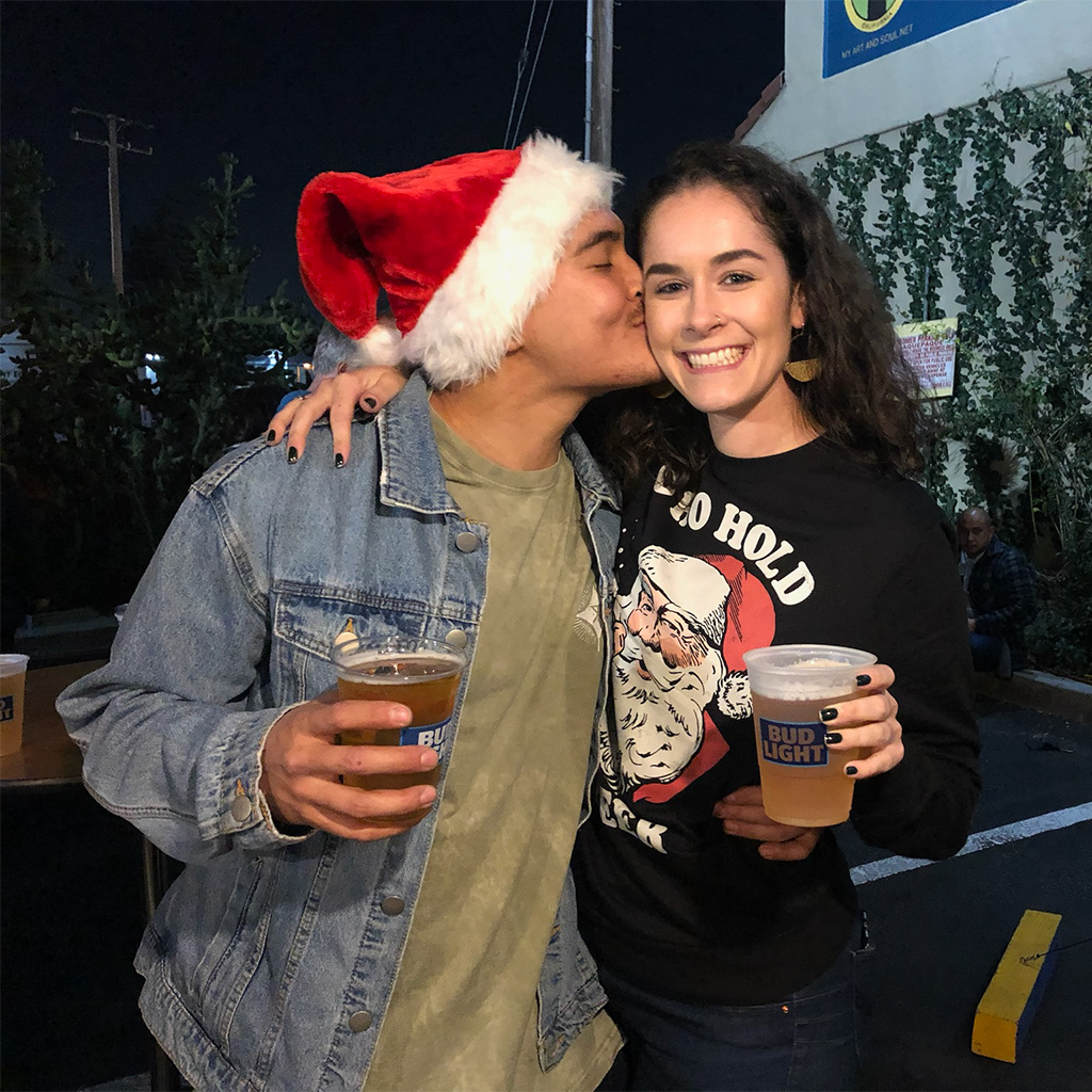 Clay Alexa kissing at Tamale Festival - Placentia